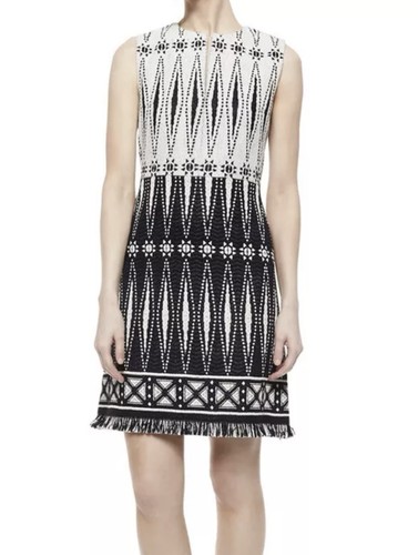 Tory Burch mini abito con frange savora tweed taglia 6 boho