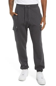 FRAME Men's Slim Fit Cotton Blend Cargo Joggers in Dark Gris Grey-Size Small - Picture 1 of 6