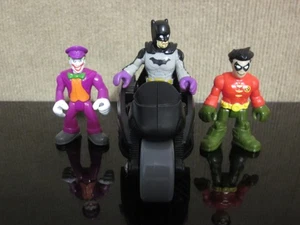 Imaginext DC Super Heroes Friends Figures Batman Motorcycle Joker Robin - Picture 1 of 10