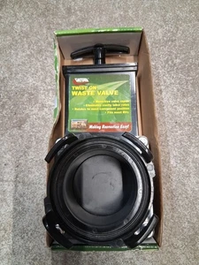 Valterra T58 Twist-On Waste Valve Mess-Free Waste Valve Black - Picture 1 of 9