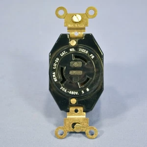 Leviton Locking Receptacle Turn Lock Outlet NEMA L12-20R 20A 480V Bulk 71220-FR - Picture 1 of 5