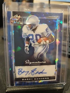 Barry Sanders 2024 Leaf Metal Signature Series Blue Ice Auto 1/1🔥🔥🔥 - Picture 1 of 5