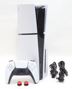 SONY PLAYSTATION 5 SLIM DISC EDITION 1TB CONSOLE (CFI-2015) W/ CONTROLLER, CORDS - Picture 1 of 12