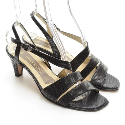 Mujer Peter Kaiser Serpiente Tacones Cordones 9 M Negro Cuero Sandalia Zapatos Alemania Foto 1 de 4