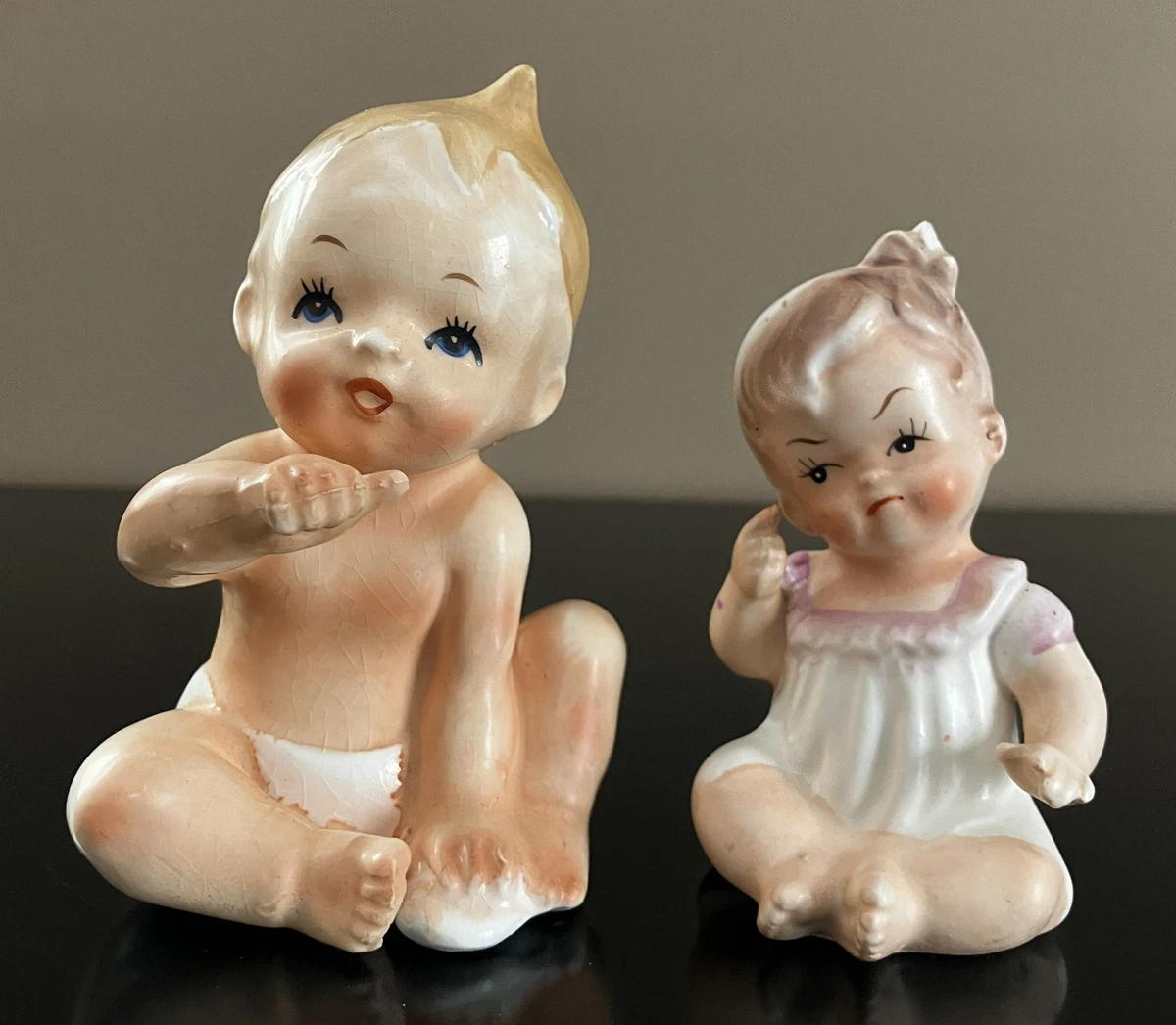 Vintage Baby Figurine In Antique Ceramic & Porcelain Figurines for