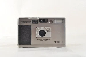 Minolta TC-1 Silver 35mm Film Camera 35mm Point Shoot Compact G-ROKKOR 28mm r# - Picture 1 of 10
