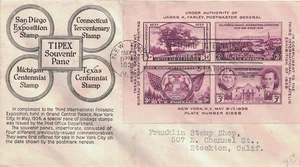 1936 New, NY TIPEX Souvenir Pane First Day Cover w Classic Anderson Cachet, #778 - Picture 1 of 1