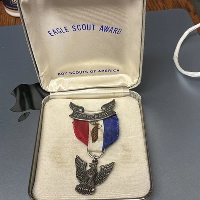 Cinta prendedor de plata esterlina Eagle Scout de Boy Scouts vintage “medalla prepárate” Foto 1 de 4