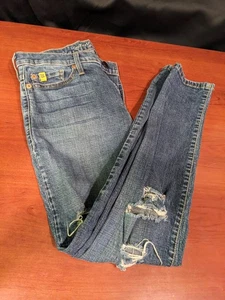 Second Yoga Jeans Distressed Straight Leg Gr. 26 98% Baumwolle 2% Elasthan  - Bild 1 von 13