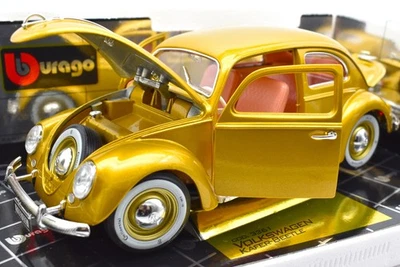 Modellino auto VOLKSWAGEN KAFER BEETLE MAGGIOLINO scala 1:18 Burago modellismo G - Immagine 1 di 4