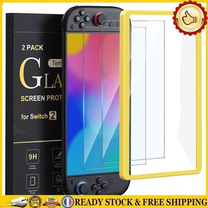 For Switch 2 Screen Tempered Film with Alignment Tool Game Console Accessories * - Afbeelding 1 van 12