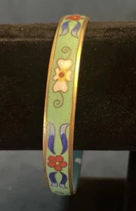 Vintage Bracelet CLOISONNÉ enamel Retro Chinese Style Heavy Stunning Circa 1970’ - Picture 1 of 4