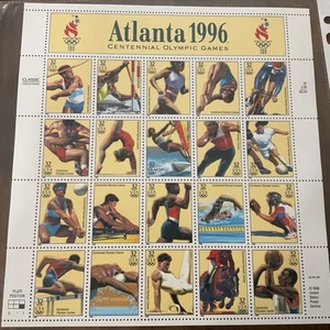 Atlanta Centennial Olympic Games 1996 Commemorative Stamps, 1 Sheet of 20 - Picture 1 of 4