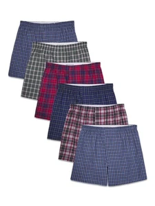 Fruit of the Loom Herren Woven Boxershorts, 6 Paar verschiedene kariert, XLarge - Bild 1 von 3