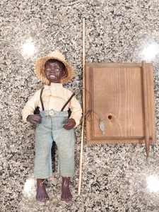 Maggie Head Doll Black African American “Nickodemus” Boy 1966 Porcelain FISHING - Picture 1 of 9