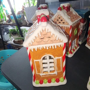 THE WHITE CANDLE CO EUC 1 LEBKUCHENHAUS WACHSBRENNER TEELICHT KERZE WEIHNACHTEN - Bild 1 von 9