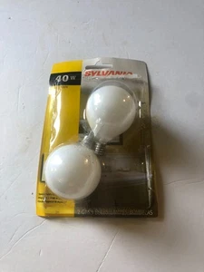 2 Pack of Sylvania 40w G16.5 Bulbs White Round Ball Shape NEW NIP - Picture 1 of 2