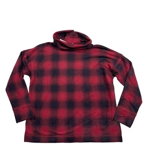Maglione J. Jill Fit Top donna medio girocollo a quadri manica lunga rosso nuovo con etichette O2 - Foto 1 di 5