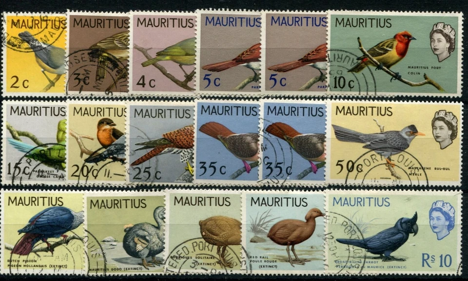 МАВРИКИЙ 1965 ПТИЦЫ ДО 10R SG317/31, WMK БОКОВЫЕ 340/41 Б/У - Изображение 1 из 1