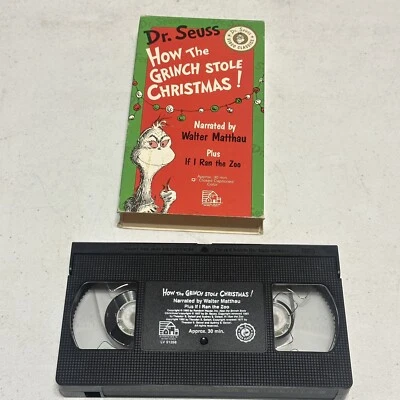 Vtg Dr. Seuss VHS Movie How The Grinch Stole Christmas Walter Matthau - Image 1 of 2