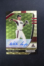 2020 Panini Prizm Draft Picks Baseball #7 Nick Gonzales Gold Vinyl Auto Card 1/1