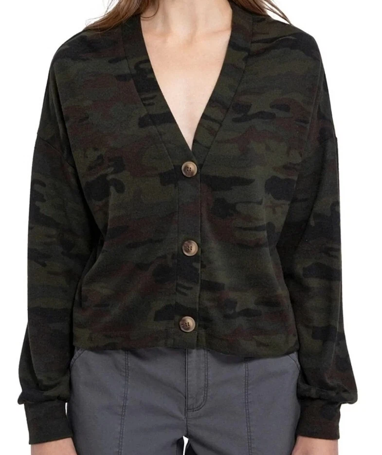 Social Standard by Sanctuary Women's M Long Sleeve Daytripper Cardigan Camo