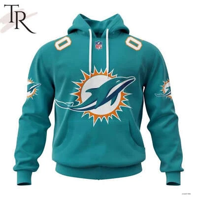 Miami Dolphins 2024 Personalized Name And Number Hoodie S5XL AOP - Image 1 of 4