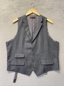 TAZIO Suit Vest Size 44R Gray Pin Striped Actual / 122-31 - Picture 1 of 6