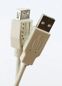 USB Extension Cable Lead BEIGE 25cm SHORT - Picture 1 of 5