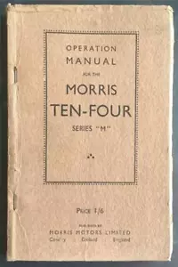 MORRIS TEN FOUR SERIES M Car Operation Manual Handbook MAR 1939 #12119-3/39/10 - Picture 1 of 6