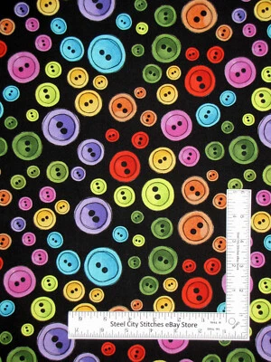 Loralie Designs Sewing Buttons Multi Color 692-466 Cotton Fabric By The Yard - Image 1 of 3