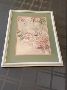 Barbara Mock Framed Matted Print Of Whicker Porch 16x21" - Picture 1 of 5