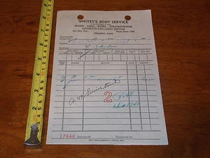 WHITEYS BODY SERVICE FREMONT 1957 COLLISION FRAME VEHICLE CAR AXLE WHEEL - Picture 1 of 1