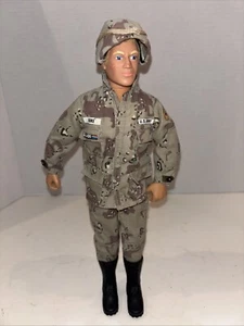 1992 Hasbro GI Joe Duke 12" Army Action Figure Flocked Hair Desert Camo - Picture 1 of 3
