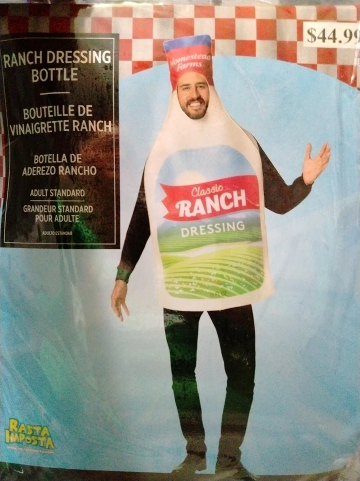 Disfraz unisex para adulto botella aderezo rancho Rasta Imposta Foto 1 de 3