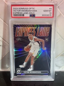 2023-24 Panini Optic Victor Wembanyama Express Lane Rookie Silver Holo PSA 10 - Picture 1 of 2