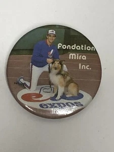 Vintage Montreal Expos Mira Foundation Pin Back Button - 2.25” - Imagen 1 de 2
