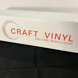 Craft Vinyl Roll BLACK Permanent DIY Decals And Stickers Cricut, Cameo 24"x30’ - Picture 1 of 5