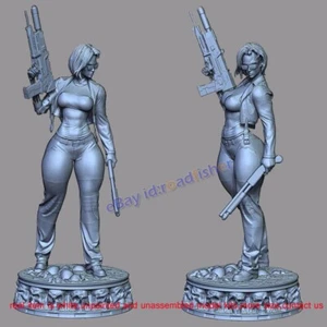 Soldatino Femmina 1/8 Modellino Non Verniciato Kit Smontato Stampa 3D Garage 29cmH - Foto 1 di 6