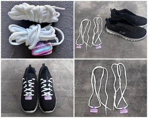 Genuine SKECHERS WHITE LACES 2 PAIRS Brand New from 5 Eyelet Skechers Trainers - Picture 1 of 5