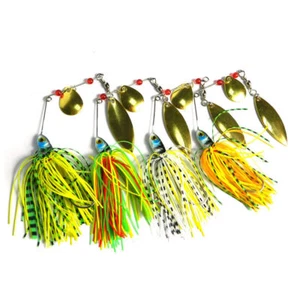4PCS 17.4g Spinnerbaits Bait Rubber Skirt Buzzbaits Spoon Blade Fishing Lures - Picture 1 of 8
