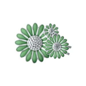 Georg Jensen / Stine Goya. DAISY Hair Clip. Sterling Silver & Green Enamel. - Picture 1 of 2