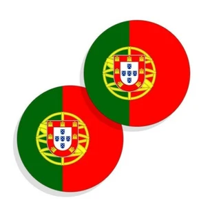 Portugal Flag Stickers Flag Decals Vinyl Stickers Round Set of 4 Portugese Flag - Picture 1 of 4