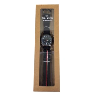 The Emblem By Cotton On Mens 2-In-1 (2 Bands One Face) Fashion Wrist Watch NEW - Picture 1 of 5