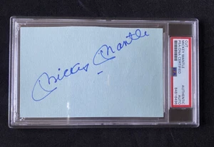 Mickey Mantle New York Yankees HOF Signed Cut ~ PSA/DNA Auth Slab - Picture 1 of 4