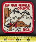 Patch carré Rip Van Winkle Council BSA - RARE CP ! - VINTAGE COMME NEUF PAS DE PRIX DE RÉSERVE