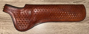 McKenzie Leather Works Holster - Revolver w/ 8 3/8" Barrel RH Brown Basketweave - Picture 1 of 3