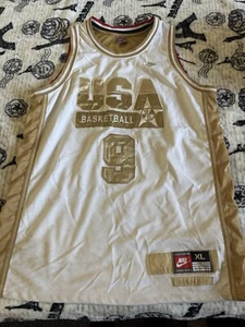 Nike 1992 USA Olympics Dream Team Michael Jordan 9 Jersey White/Gold XL - Picture 1 of 8