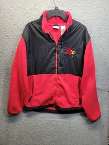 Logo Athletics Reebok Louisville Cardinals Full Zip Fleece Jacket Windbreaker L - Picture 1 of 10