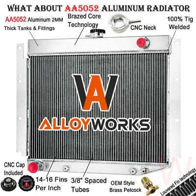 4 Row Radiator For 1969-71 Dodge D100 D200 D300 W100 W200 W300 Pickup 6.3 V8 - Image 1 of 4